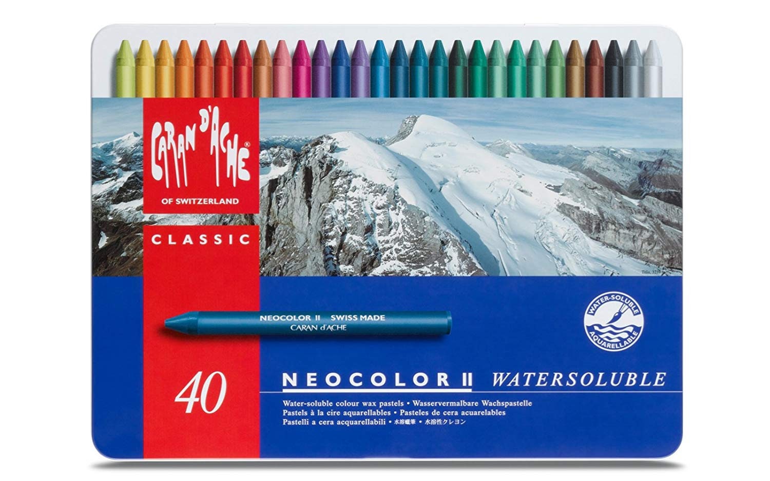 Caran dAche Neocolor II Water Soluble Wax Crayons Set of 40 - Broad Canvas