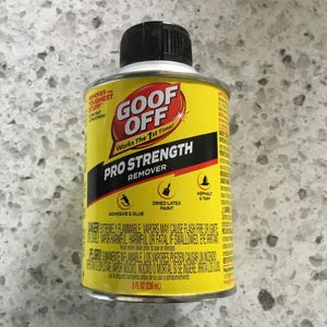 Goof Off Pro Strength Remover, Removes Latex Paint, Adhesive, Glue, Asphalt, Tar, Crayon, Stickers, Decals, Caulk, Tree Sap, Road Grime more