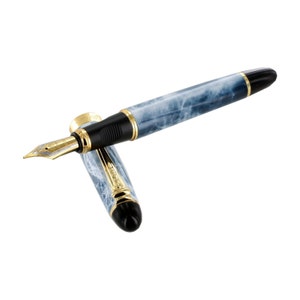 Fountain Pen, 18K Gold Nib, Marble Fountain Pen, Ink Pen for Writing, Calligraphy, Drawing, Inking