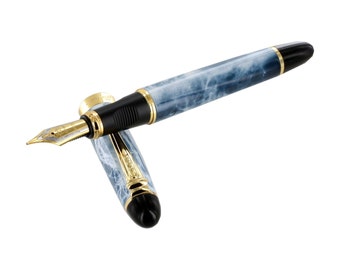 Fountain Pen, 18K Gold Nib, Marble Fountain Pen, Ink Pen for Writing, Calligraphy, Drawing, Inking