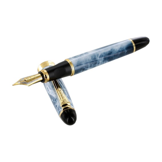 Fountain Pen, 18K Gold Nib, Marble Fountain Pen, Ink Pen for Writing,  Calligraphy, Drawing, Inking 