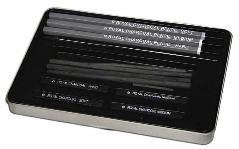 Charcoal Pencil Set Drawing Sketching Small Tin Charcoal Drawing Kit Illustration Royal /& Langnickel Advanced Charcoal Art Set