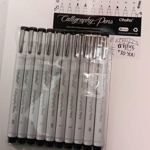 Pennarelli da disegno liquidi a punta fine da 9 misure, inchiostro nero impermeabile e resistente all'alcool; Sketching Journaling Anime, Ohuhu Kohala Artist Set