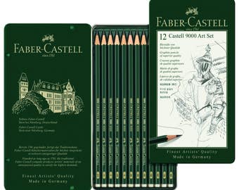 12 Professional Drawing Pencils 8B to 2H Sketch Kit, Set; Faber-Castell Drawing Kit, Pencil Set; Sketching, Scrapbooking, Anime, Manga