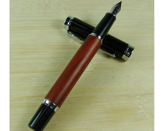 Fountain Pen Fyldepenne, Rose Wood Barrel Vintage Style Medium Nib Fountain Pen, Excellent Ink Pen for Writing, Calligraphy, Drawing, Inking