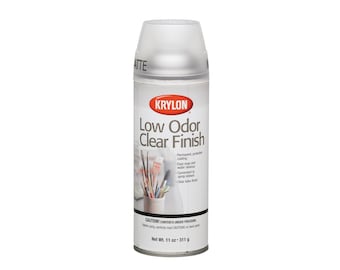 Low Odor Clear Finish Spray, Matte; Krylon K7120 Aerosol, 11-Ounce