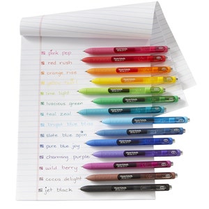 14 Retractable Colored Gel Pens; Adult Coloring Books, Drawing, Bible Study Kit, Planner, Scrapbooking Gel Pens; Paper Mate InkJoy