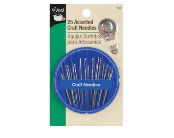 25 Sharps Hand Needles, Assorted Craft Needles, Dritz