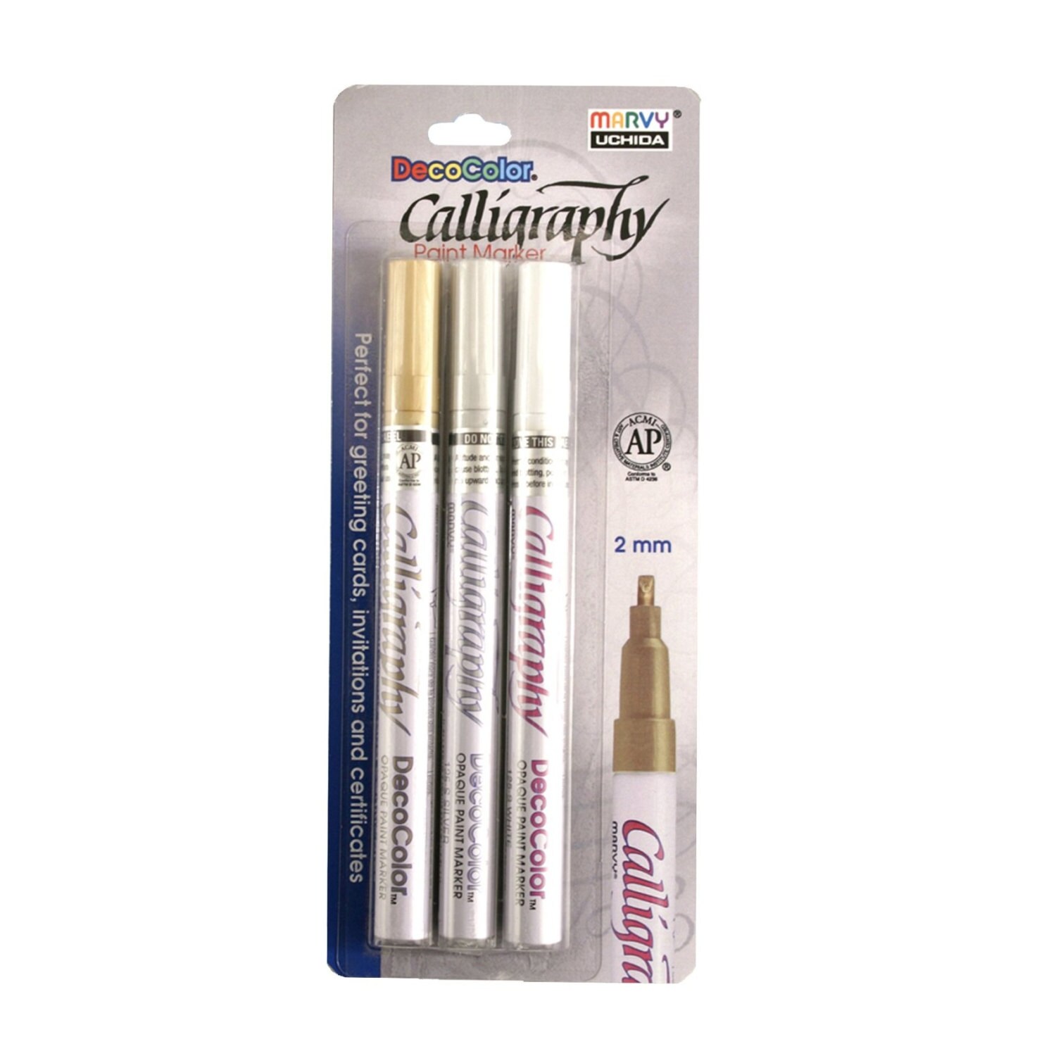 3pcs/Set White Liquid Chalk Marker Pen With 0.7mm/1mm/2.5mm Tip