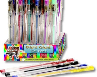 36 Coloring Gel Pens; Adult Coloring Books, Drawing, Bible Study, Planner, Diary, Scrapbooking Gel Pens; Neon, Pastel, Metallic, Glitter