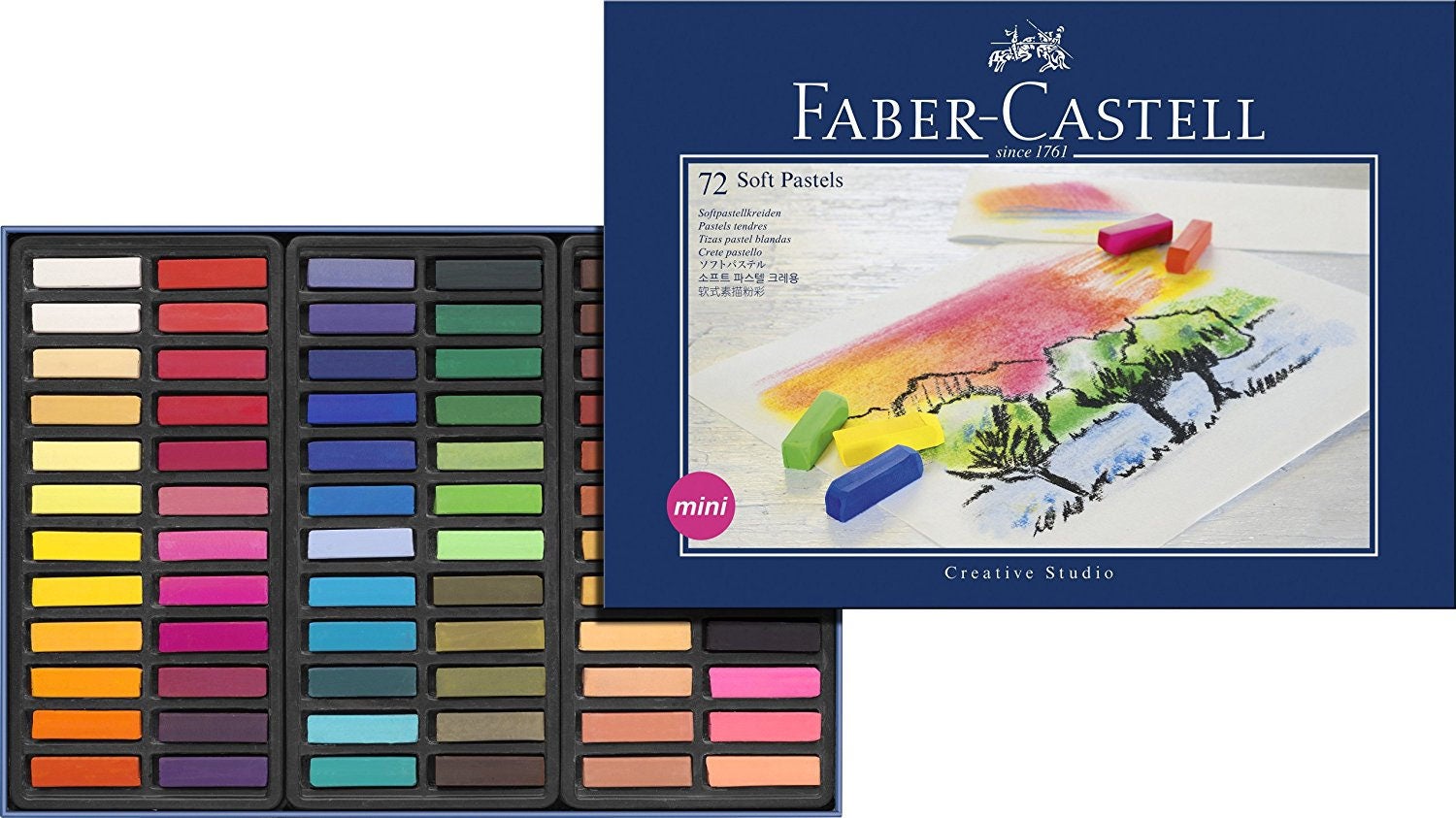 Faber-castel Square Artist Pastel Set, 72 Brilliant Assorted