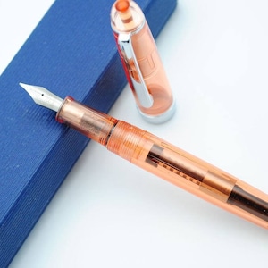 Translucent Tawny Orange Demonstrator Fountain Pen, Medium Nib, Fountain Pen Translucent M Nib, Ink Pen for Writing, Calligraphy, Drawing