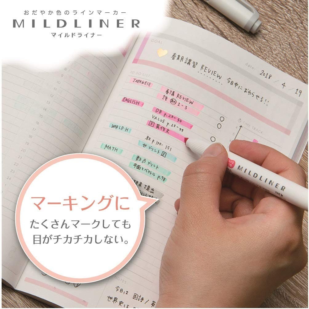 Zebra Mildliner Highlighter Markers Bright Colors WFT8-5C-HC-N – Japanese  Taste