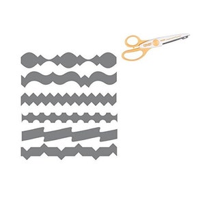 6 papierkantenscharen, getextureerde scharen; Scrapbooking, kaarten maken, notities maken, papieren ornamenten, decoreren, set van 6 scharen.