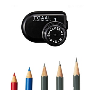 Adjustable Angle Pencil Sharpener; Japanese Stationary, Kutsuwa STAD, Black