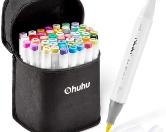 Ohuhu Alcohol Markers Brush Tip 72 Colors & 30 Brazil