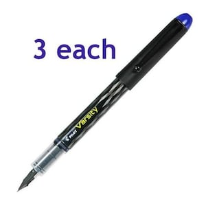 Pilot Disposable Fountain Pen, Pilot Varsity Black Fountain Pen, Pack of 3  