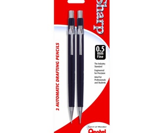 2 Pack; 0.5mm Pentel Sharp Mechanical Pencils; Pentel Sharp Automatic Drafting Pencil, Pentel Mechanical Drawing Pencil