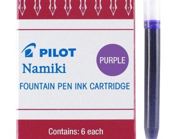 Purple Pilot Fountain Pen Ink Cartridge, Namiki Fountain Pen Ink Cartridge; 6 Pack Purple Pilot Ink Refill, Namiki Ink Refill
