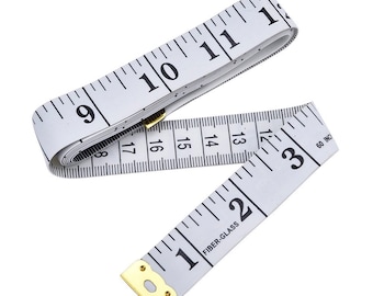 White Soft Tape Measure, Measuring Tape; Sewing, Seamstress, Tailor Cloth Flexible Ruler Tape, 60 Inch, 150 cm