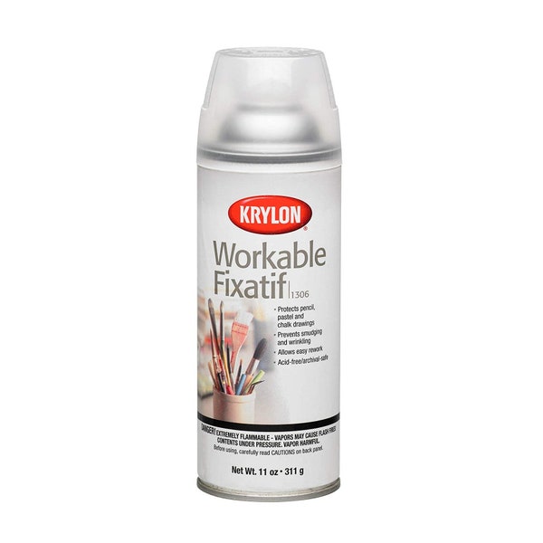 Clear Fixative Spray; Krylon K01306 Workable Fixatif Spray Clear, 11-Ounce Aerosol