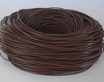 Brown Genuine Round Leather Cord, 2mm, 15Ft; Beading, Jewelry, Necklaces, Bracelets, Ties, Leatherwork, Crafts Cord, Lacing, String