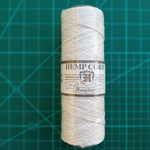 0.5mm Natural Hemp Cord, 205 Feet, 10-Pound, 3 Ply, Book-Binding, Jewelry Making, Macramé, Scrapbooking, more