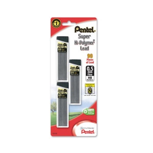 Mechanical Pencil Lead Refills, Automatic Pencil Pencil Lead Refill, Pentel Super Hi-Polymer Lead Refill; 0.5 mm, 90 Pieces