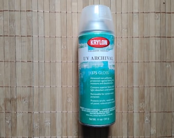 Clear Gloss Krylon Gallery Series K01375000 UV Resistant Archival Varnish Aerosol Spray, 11oz
