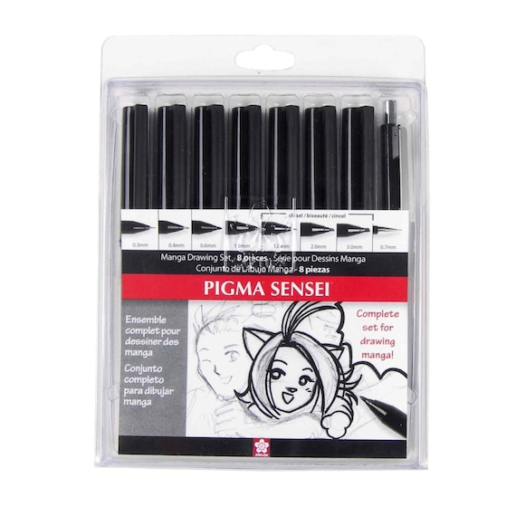 Sakura Manga Comic Pen Marker Set, Pigma Sensei Manga Drawing Kit Pigma  Micron Ink Sakura 8 Pens, Markers Anime, Manga, Art, Drawing 