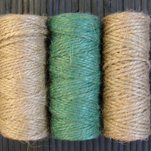 3 Rolls of Jute Twine 118ft each. Natural Jute Twine, Green Jute Twine, Bakers Twine image 5