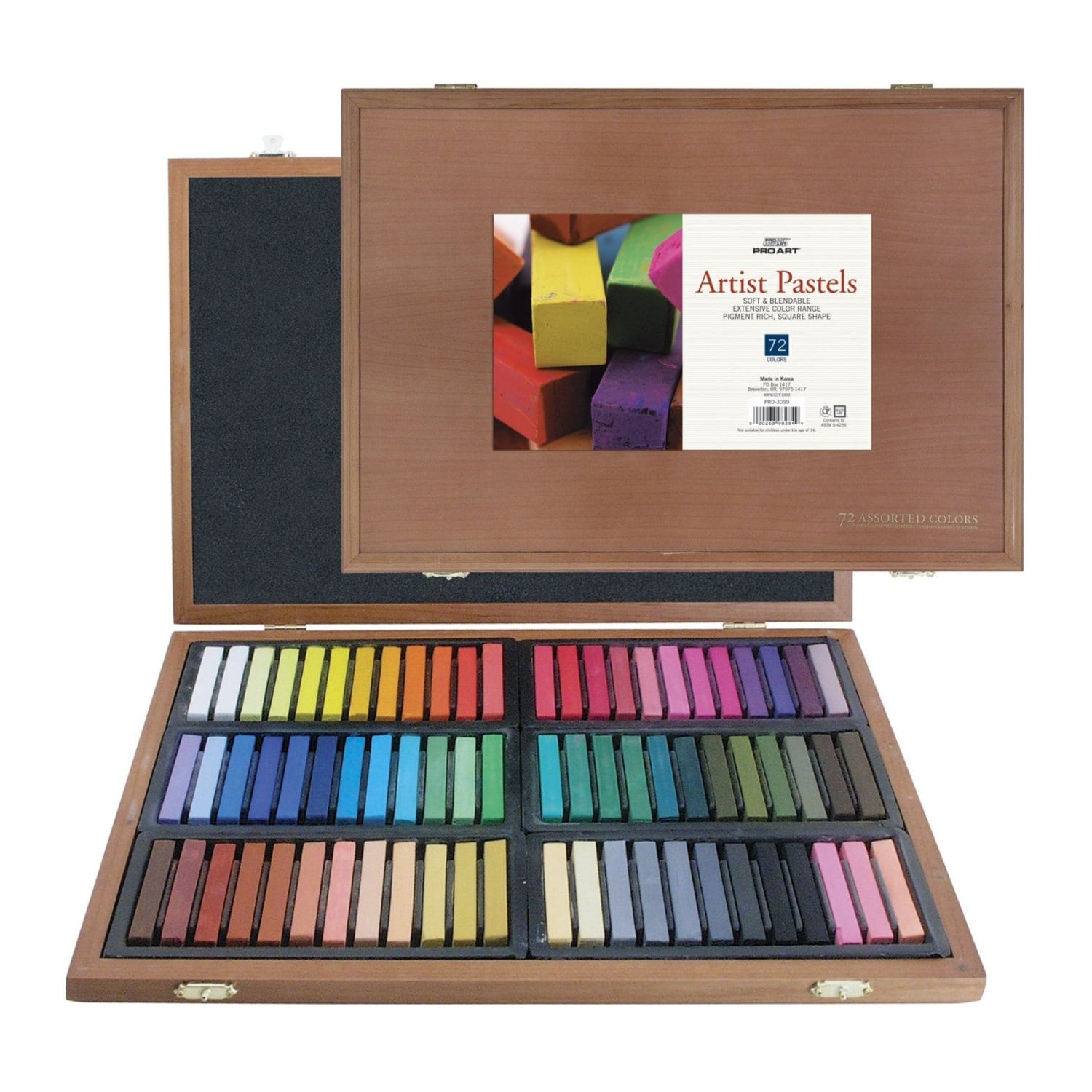 Pro Art Artists' Color Chalk Pastel Set (Brilliant Colors), 24 Pieces, NEW!
