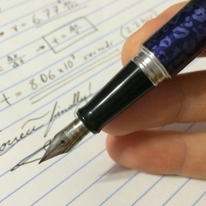 Pilot MR Fountain Pen, Pilot Animal Collection Fountain Pen, Fine Nib Purple Fountain Pen, Blue Leopard Black Ink Calligraphy Drawing Inking