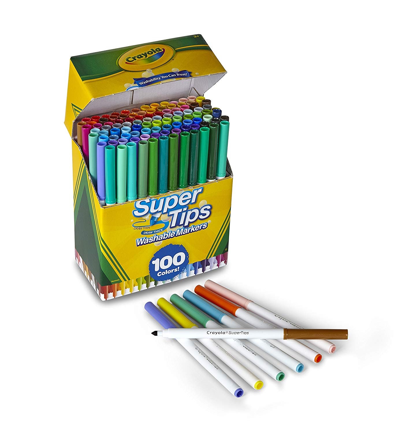 100 Washable Markers Crayola Super Tips Will Not Bleed Through Paper Safe Drawing Book Coloring Bible Study Journaling Scrapbooking Etsy UK