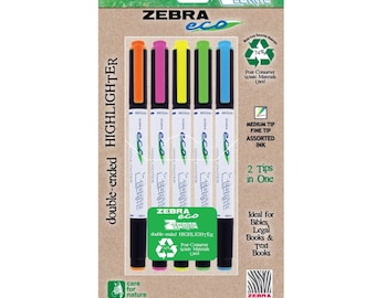 ZebraEco Zebrite Bibelstudien-Textmarker, 5 Farben, Bibel-Journaling; Japanisch; Kawaii Zebra Textmarker Mildliner, Marker, Stifte