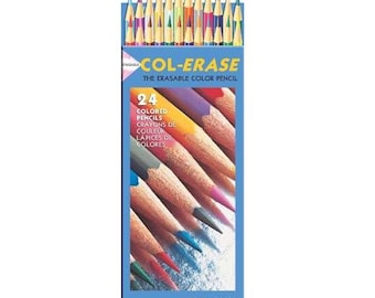 Prismacolor Col-Erase Erasable Colored Pencils Set of 24; Book Coloring, Drawing, Blending, Shading & Rendering, Prismacolor Arts Crafts