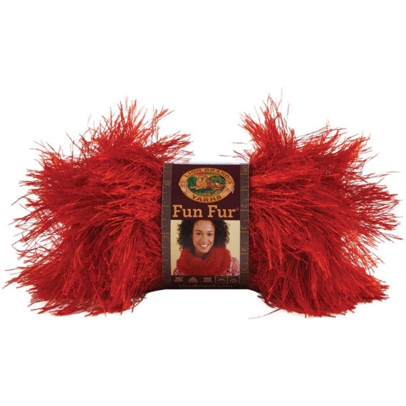 Garment Yarn Twine; 1 Skein Raspberry Red Novelty Fur Yarn; Fluffy Chunky Craft Thread Rug Toy Furry Cord