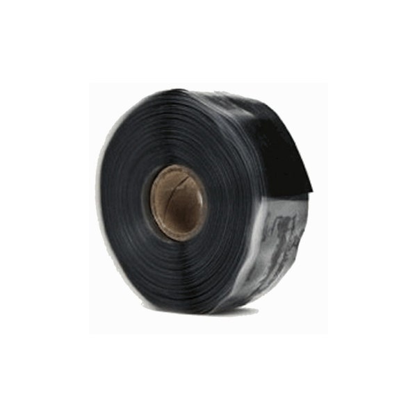 Black Self-Fusing Silicone Tape, 1" (25mm) x 12 Feet (3.6 Meters), Resistant to Heat, Solvent, Chemicals; Leak-Sealing