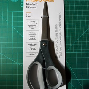 8 Inch Fiskars Softgrip Titanium Scissors; Ergonomic 8" Craft and Everyday Scissors, Shears