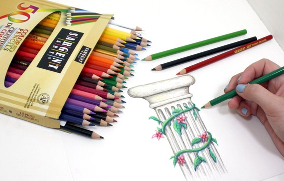 Crayons de couleur, paquet de 50 Adulte, coloriage, dessin, étude de la  Bible, journalisation, agenda, livres, agenda Sargent couleur crayon  artiste ensemble -  France