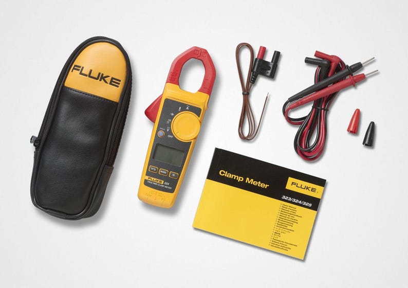Fluke 324 True-RMS Clamp Meter w/ Temperature, Capacitance, Backlit Display, 400A, 600V, 4000Ohms, 4152637