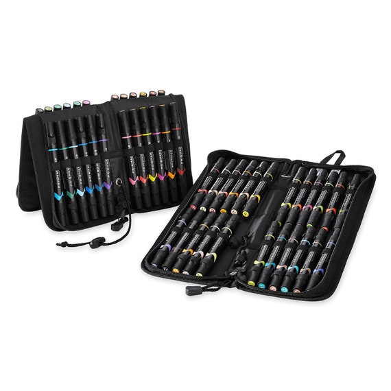 48 Prismacolor Markers Brush Tip and Fine Tip Double-ended Art Markers Set  of 48 W/travel Carrying Case 