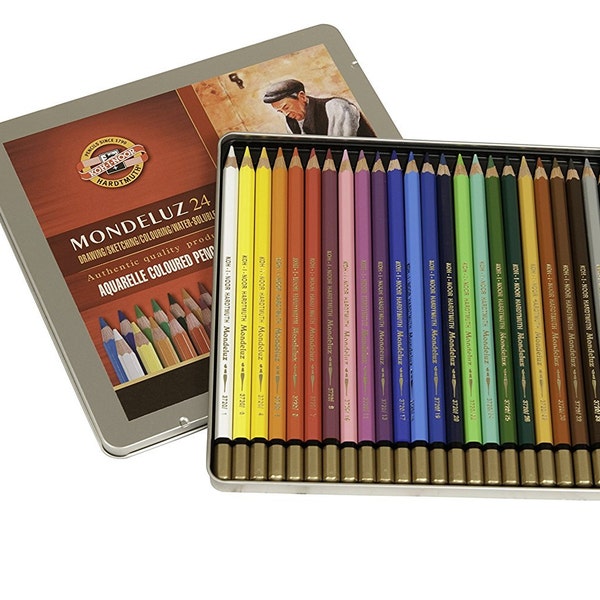 Koh-i-noor Watercolor Pencils Chartpak Mondeluz Aquarell, 24 Pack; Adult Coloring Books, Drawing, Bible Study, Journaling, Planner, Diary