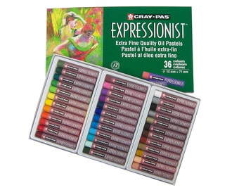 36 CREAMY Smooth Oil Pastels; SAKURA Color Artist Oil PASTEL Set; Cray-Pas Expressionist