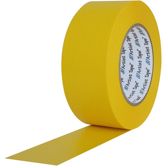 Yellow Extra Wide ARTIST TAPE 2 Inch Flatback Printable Paper Board Console  Masking Artist Tape, 60 Yards Roll