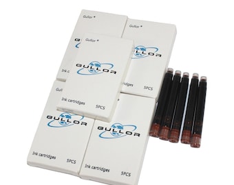25 Brown Fountain Pen Ink Cartridges, Standard International Size Fountain Pen Ink Cartridges