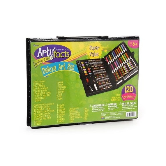 GRANDAN 145 Pieces Deluxe Art Set in Portable Wooden Box Drawing Kit Set  with Oil Pastels, Crayons, Colored Pencils, Watercolor Cakes, Brushes,  Wooden