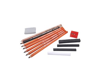 Kit da 12 matite a carboncino per schizzi, set di matite per schizzi, kit da disegno, set di matite a carboncino; matite per schizzi, scrapbooking, sfumature