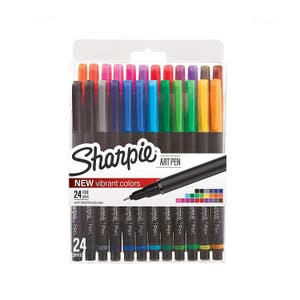 6 Writing, Calligraphy Sharpie Wraps Pens Fine Point Tip Pen, Stylo, 6  Colored Cute Kawaii Pens Back, Blue, Red, Green, Purple, and Orange 