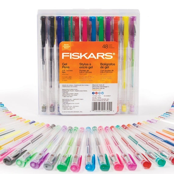 48 Gel Pens Color Pen Set Fiskars Glitter, Metallic, Neon, Pastel, Swirl,  Black and White Gel Pens 